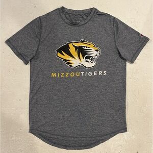 Champion Mizzou Missouri Tigers Shirt Mens Medium Gray Football Short Sleeve